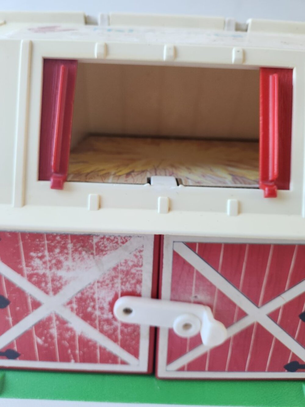 Fisher Price Vintage Farm Barn Playset Red White Folding Toy Barn Pretend Play - Picture 3 of 9